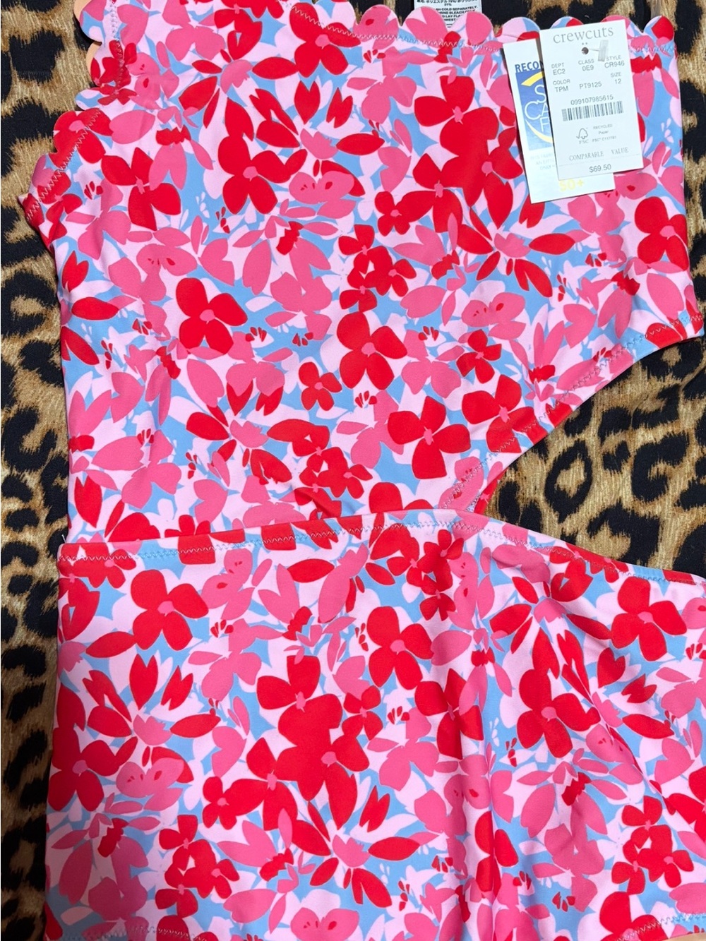 Crewcuts Pink, Red & Blue Floral Two-Piece Swim Set